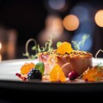 207240054-piece-of-salmon-with-orange-blackberry-and-thyme-on-a-white-plate